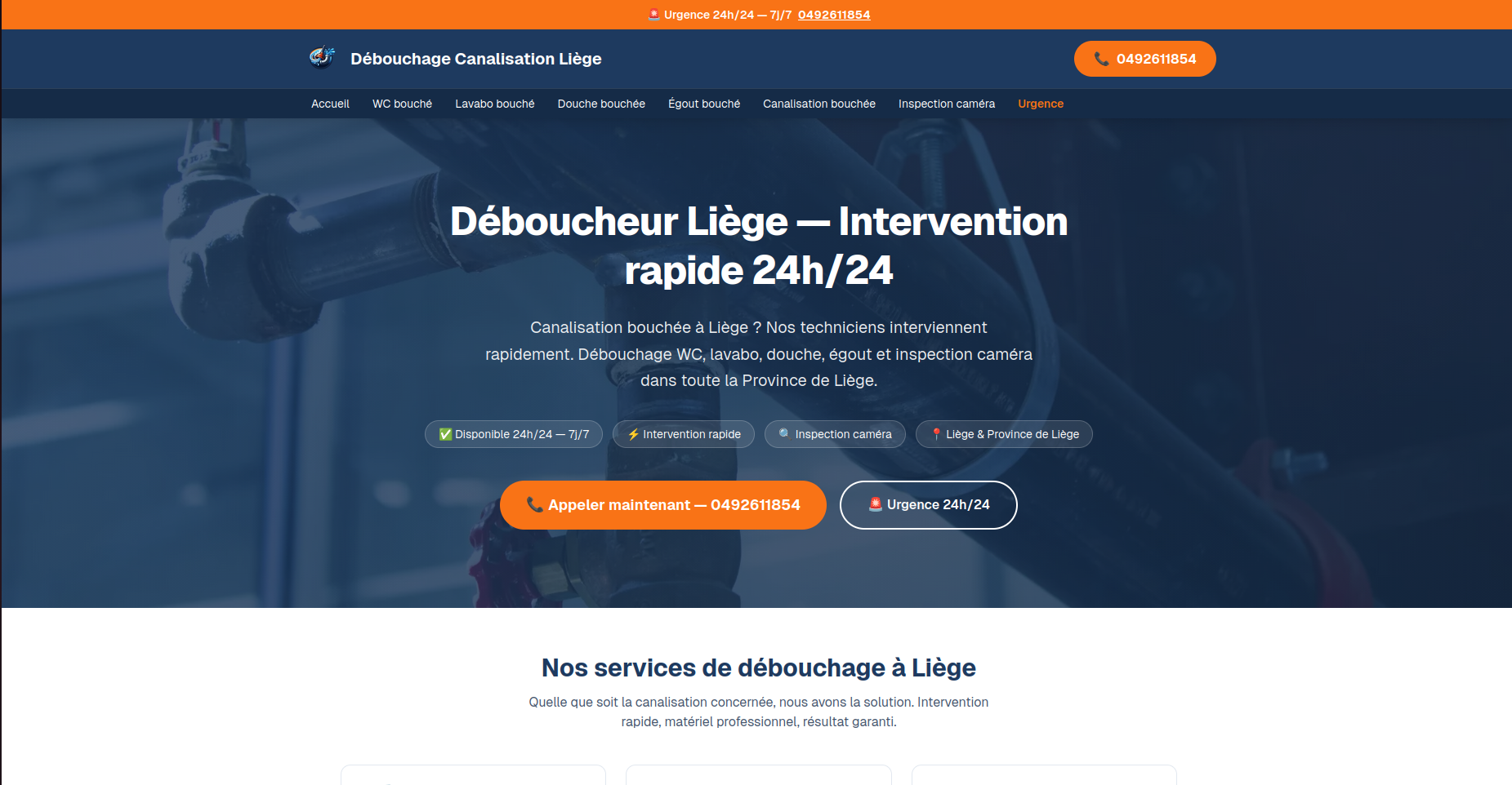 🔧 Déboucheur Canalisation Liège